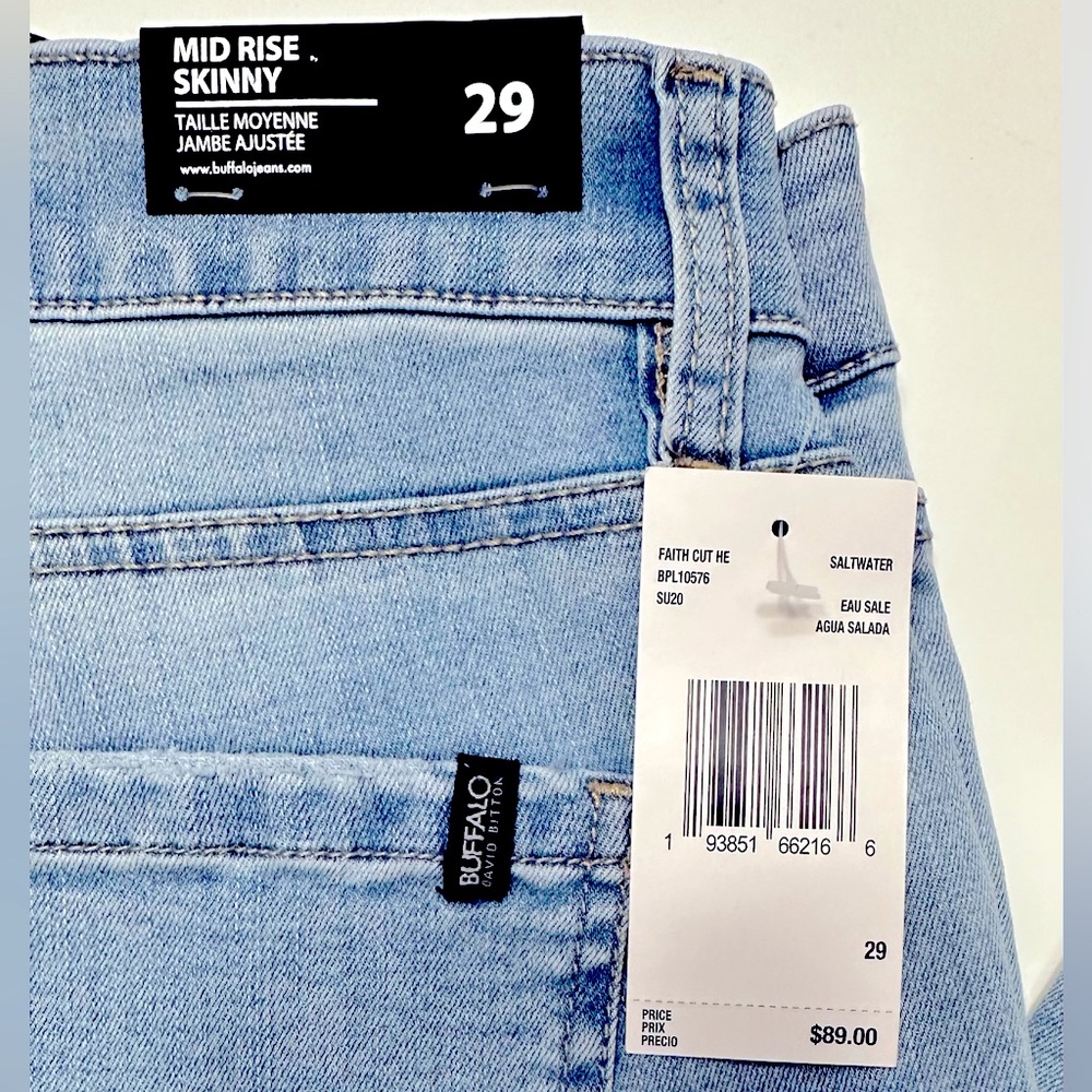 Buffalo Jeans: mid rise, skinny, size 29